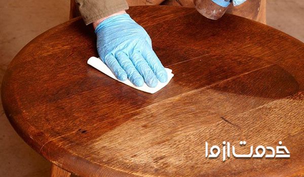 نمونه ای از شاپان کاری چوب با پارچه 